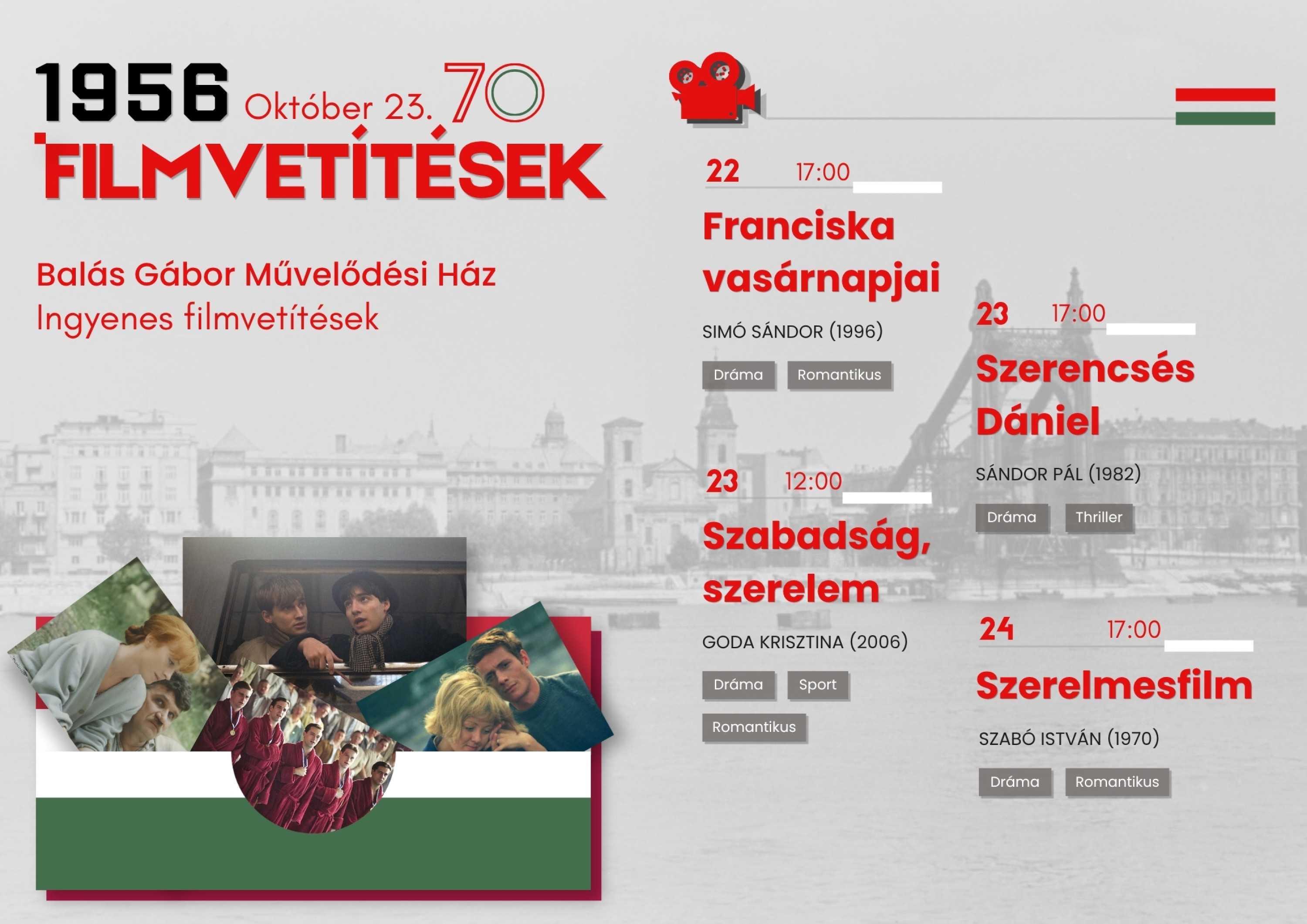 Filmvetítések az 1956-os forradalom emlékére