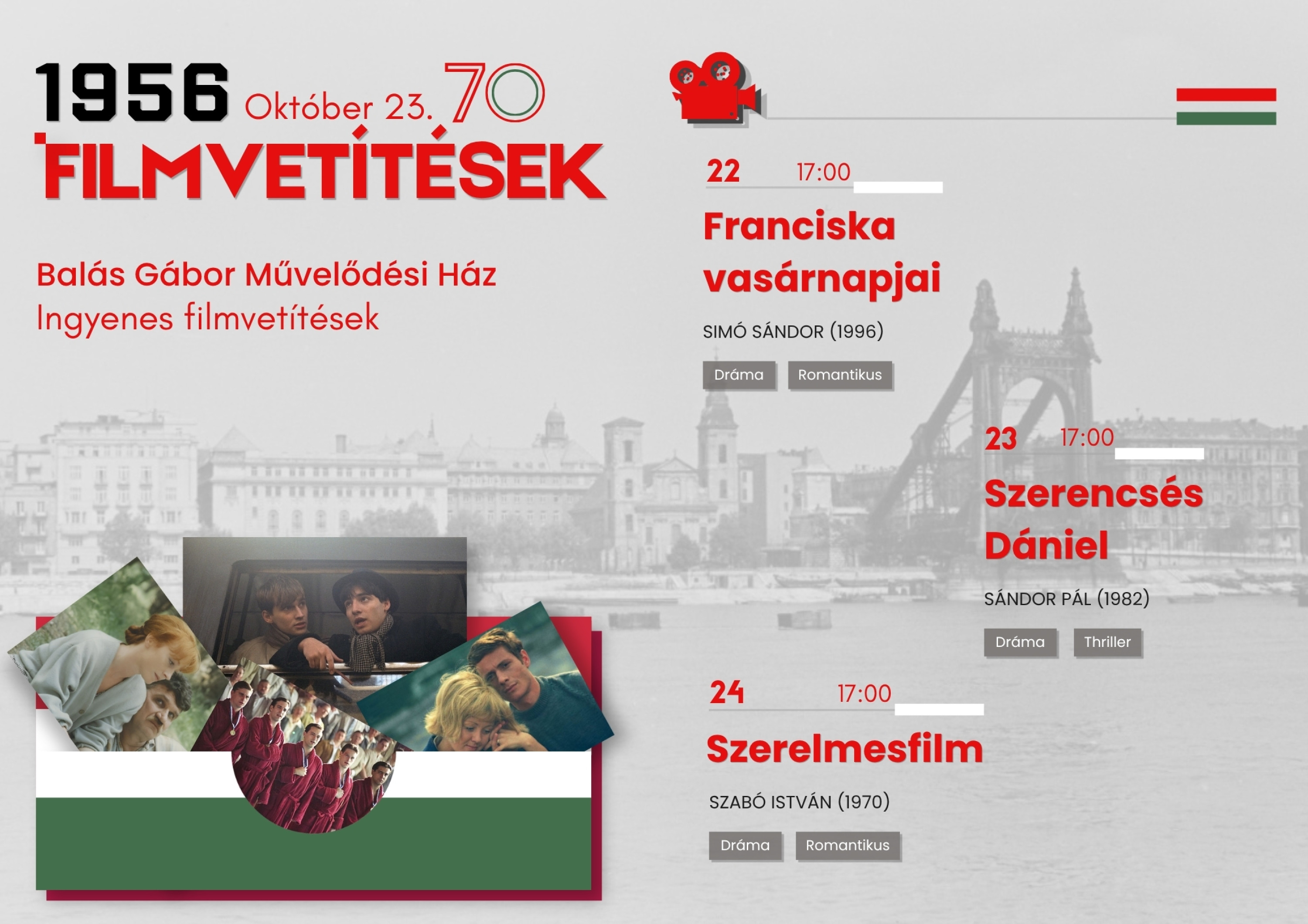 Filmvetítések az 1956-os forradalom emlékére