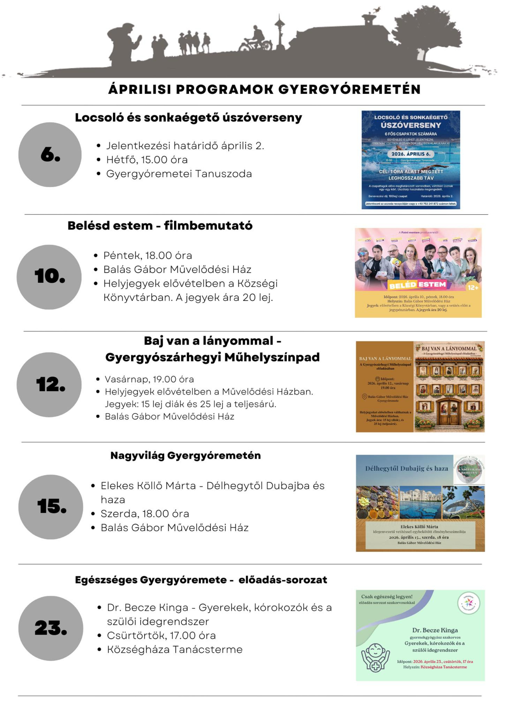 Áprilisi programkínálatunk