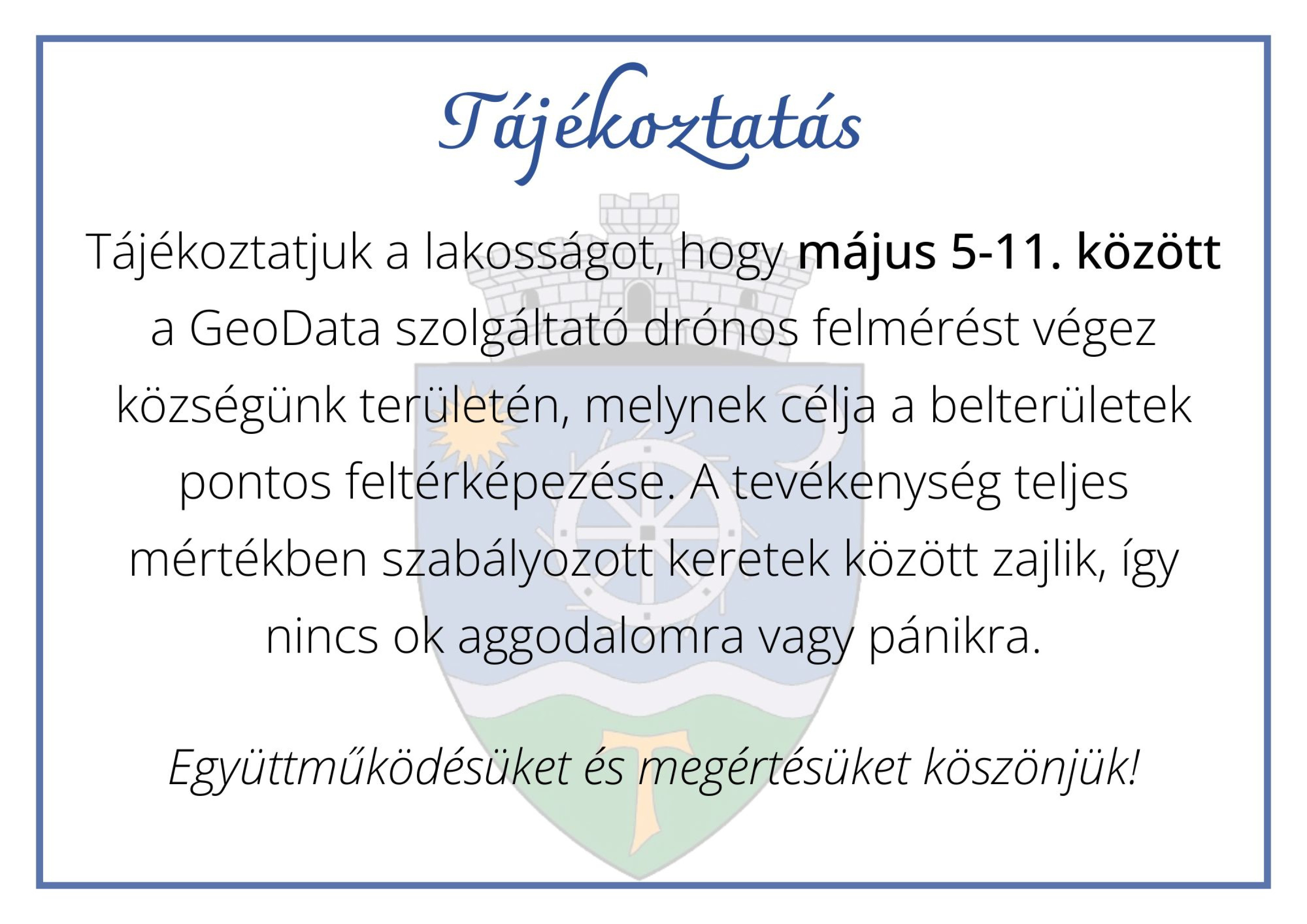 Tájékoztató - drónos felmérés