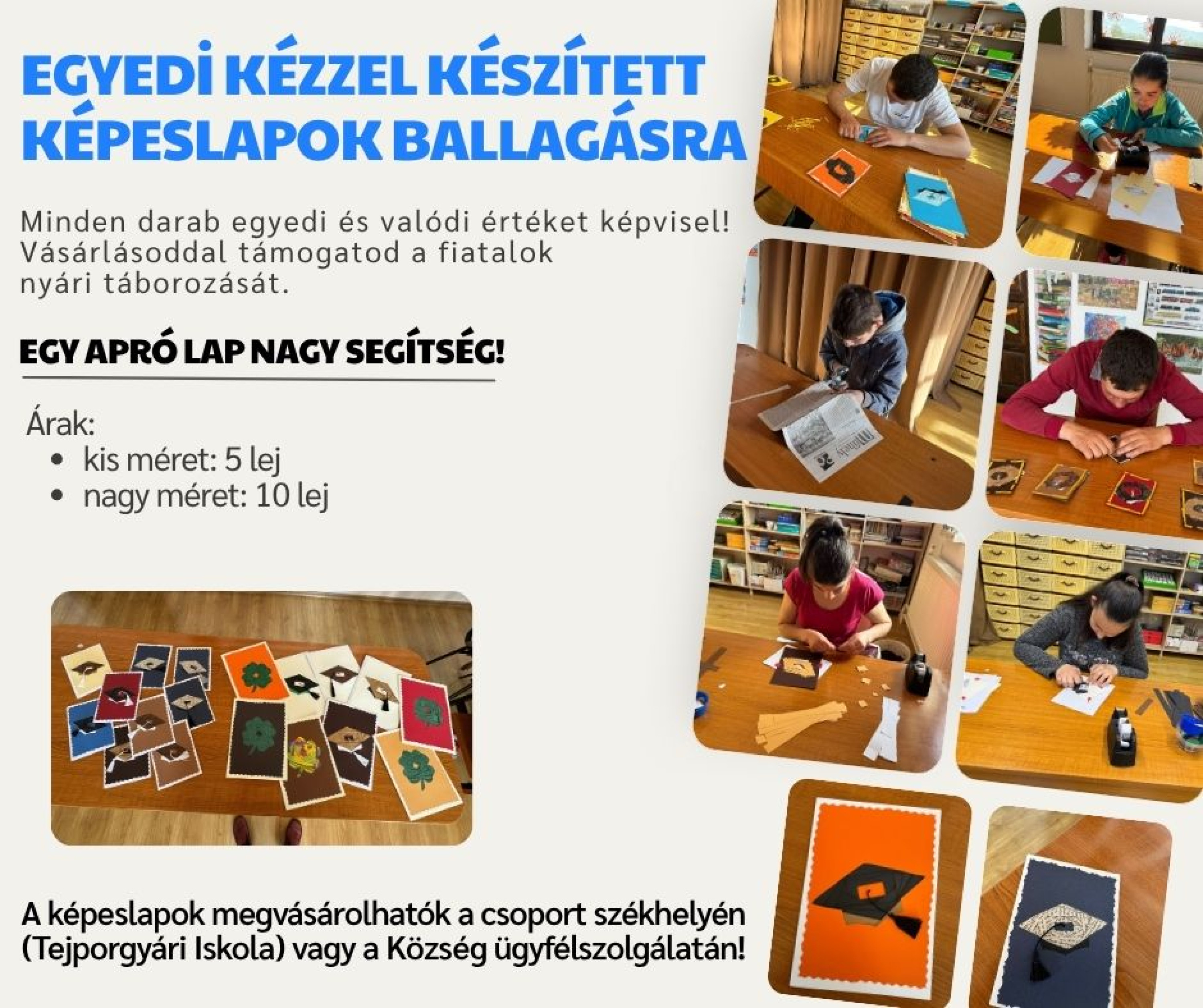 Kézzel készített képeslapok ballagásra