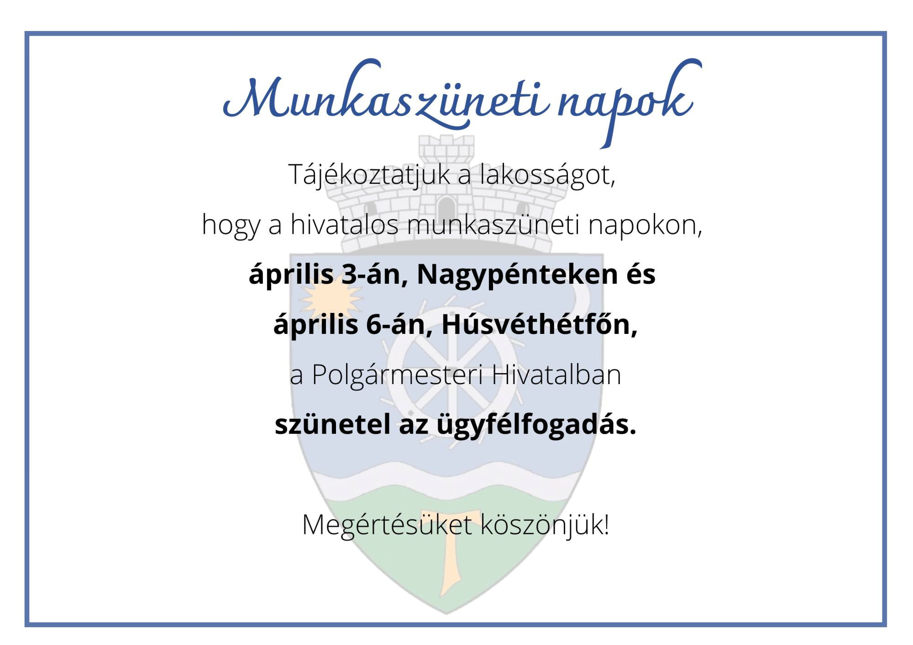 Munkaszüneti napok