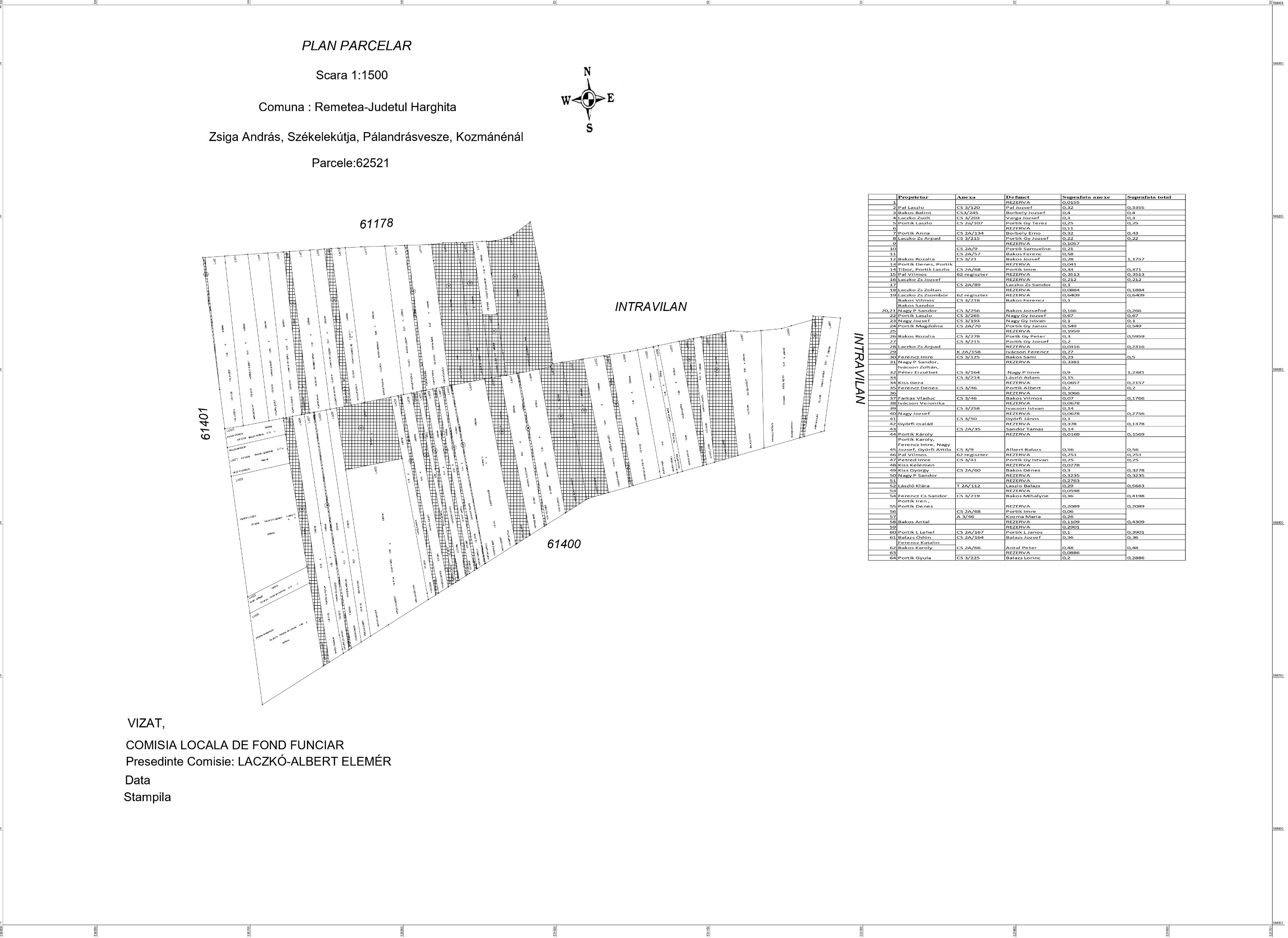 Parcellázási terv kifüggesztése