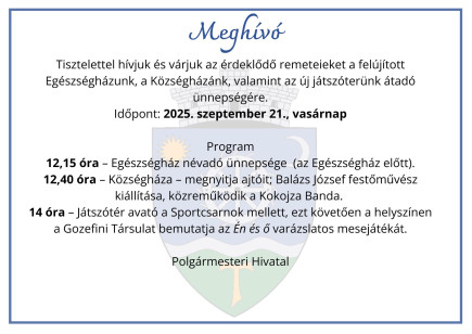 Meghívó névadó-, átadó ünnepségre