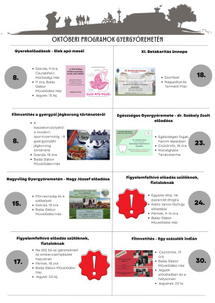 Októberi programok Gyergyóremetén