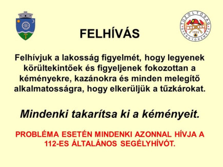 A tűzoltóság felhívása