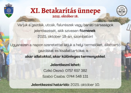 XI. Betakarítás ünnepe